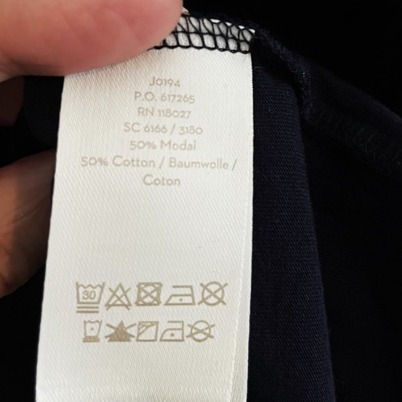 Boden Navy Blue Top with Pom Pom Trim - Picture 7 of 8